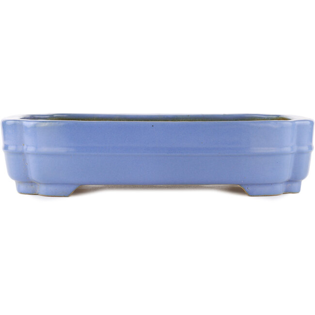 Rectangular blue bonsai pot by Hattori - 405 x 300 x 93 mm