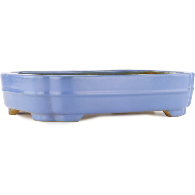 Rectangular blue bonsai pot by Hattori - 405 x 300 x 93 mm