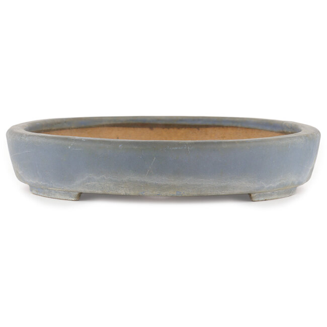 Maceta ovalada para bonsái azul de Hattori - 400 x 300 x 55 mm