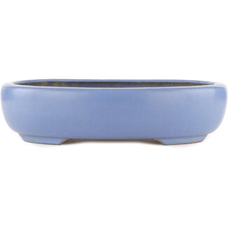 Hattori Tomoyuki 334 mm  blue bonsai pot by Hattori, Tokoname, Japan