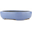 Oval blue bonsai pot by Hattori - 334 x 280 x 80 mm