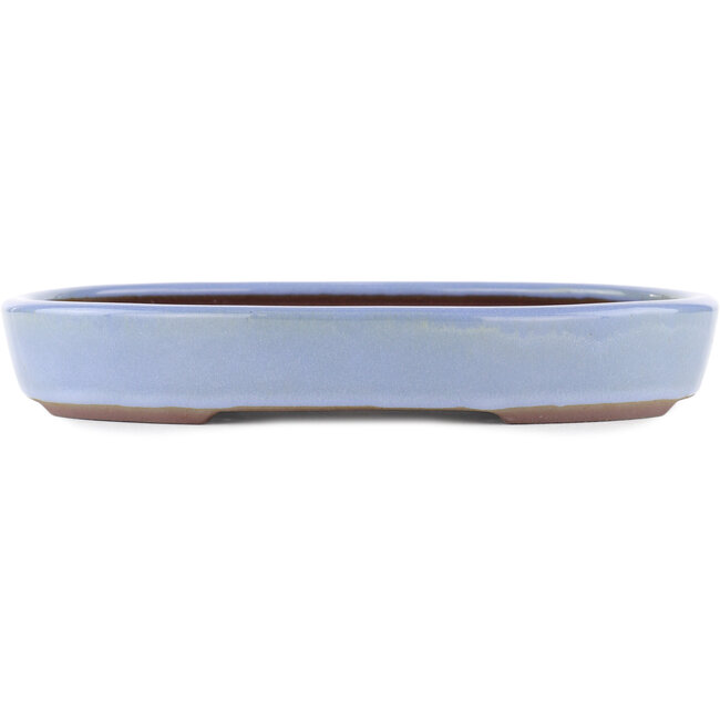 Oval blue bonsai pot by Yamaaki - 285 x 225 x 43 mm