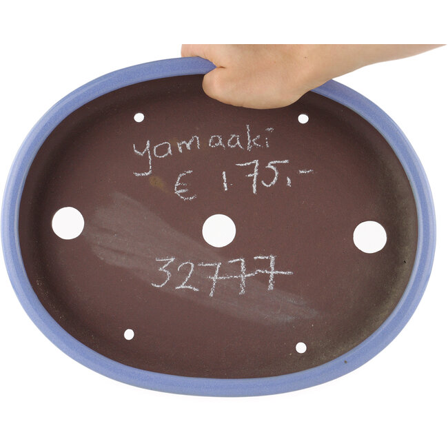 Vaso bonsai ovale blu di Yamaaki - 285 x 225 x 43 mm