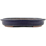 Oval blue bonsai pot by Yamaaki - 340 x 279 x 44 mm