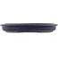 Oval blue bonsai pot by Yamaaki - 340 x 279 x 44 mm