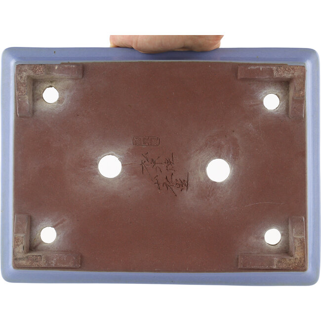 Rechthoekige blauwe bonsaipot van Yamaaki - 320 x 240 x 77 mm