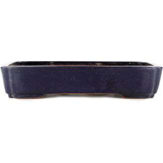 Yamafusa - Takehiko Koie 310 mm  blue bonsai pot by Yamafusa, Tokoname, Japan