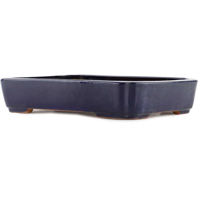 Vaso bonsai rettangolare blu di Yamafusa - 310 x 230 x 60 mm