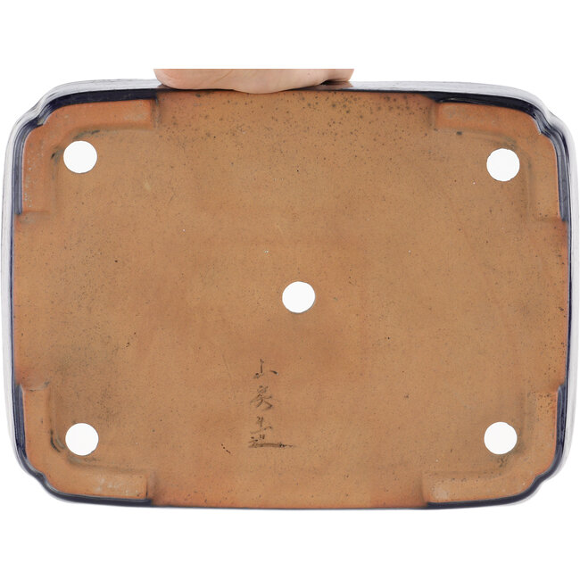 Maceta rectangular para bonsái azul de Yamafusa - 310 x 230 x 60 mm