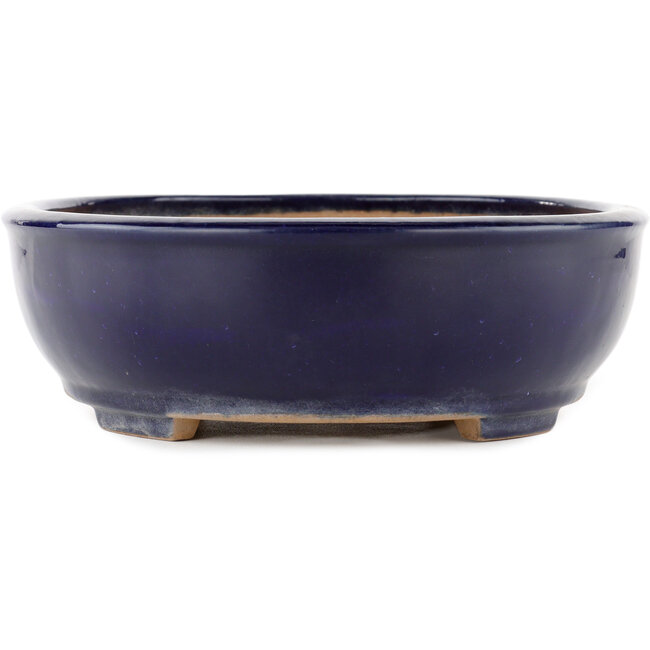 Oval blue bonsai pot by Yamafusa - 345 x 272 x 87 mm