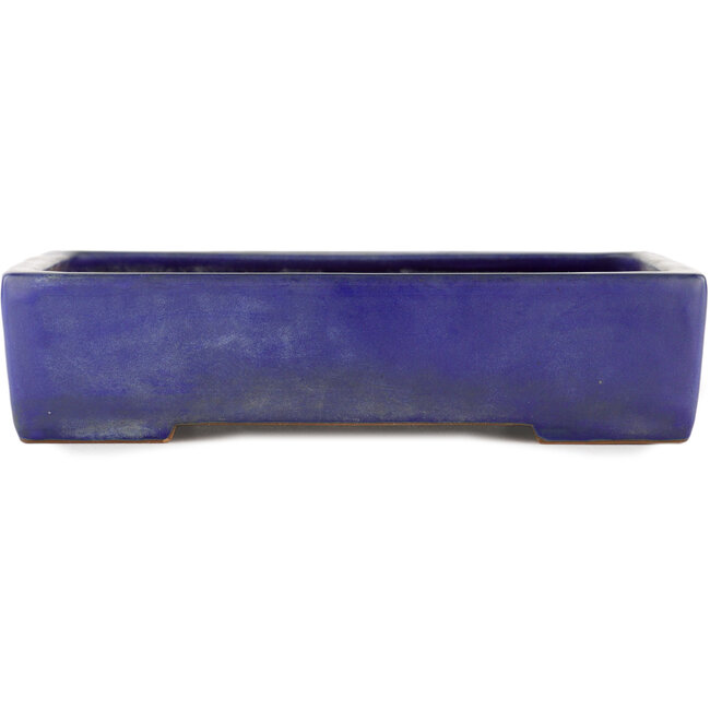 Pot à bonsaï rectangulaire bleu par Yamafusa - 302 x 247 x 72 mm