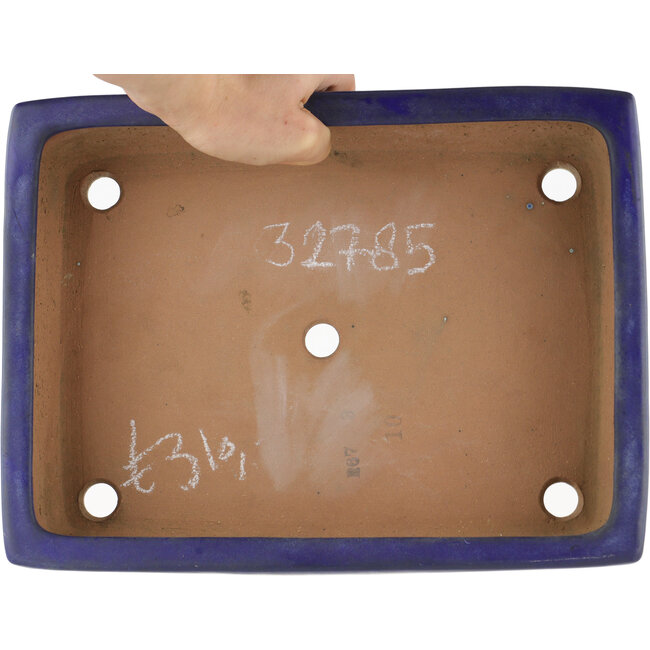 Maceta rectangular para bonsái azul de Yamafusa - 302 x 247 x 72 mm