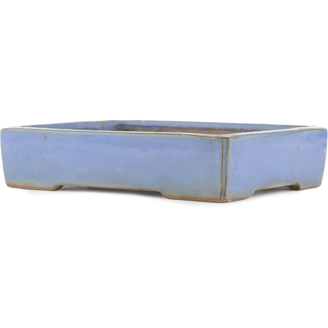 Vaso bonsai rettangolare blu di Shuhou - 285 x 216 x 63 mm
