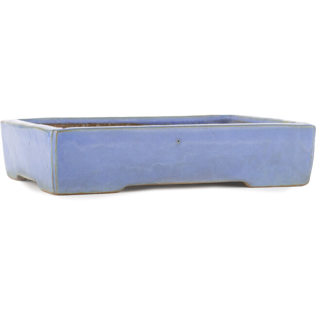 Pot à bonsaï rectangulaire bleu par Shuhou - 285 x 216 x 63 mm