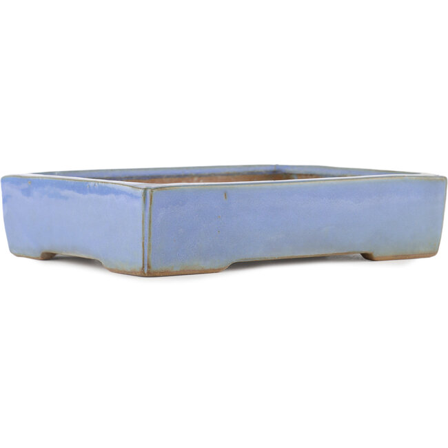 Pot à bonsaï rectangulaire bleu par Shuhou - 285 x 216 x 63 mm