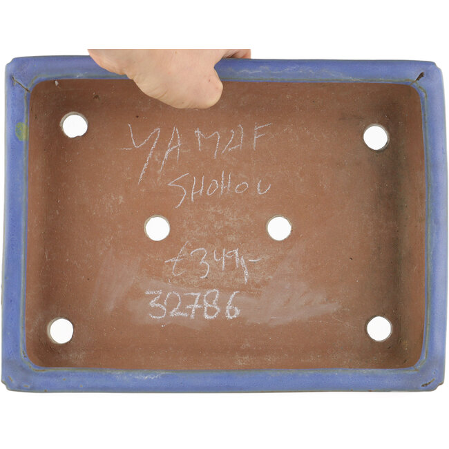 Rechthoekige blauwe bonsaipot van Shuhou - 285 x 216 x 63 mm