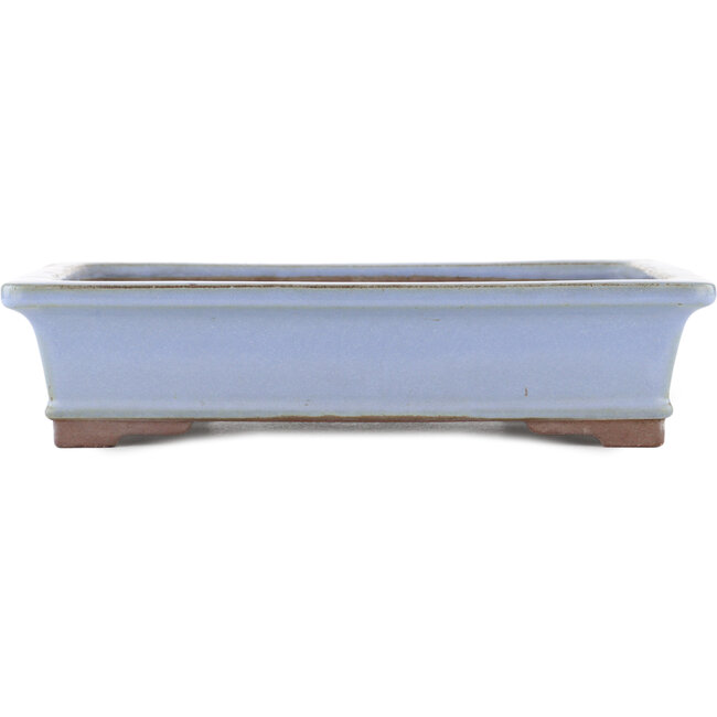 Rectangular blue bonsai pot by Yamaaki - 318 x 235 x 74 mm