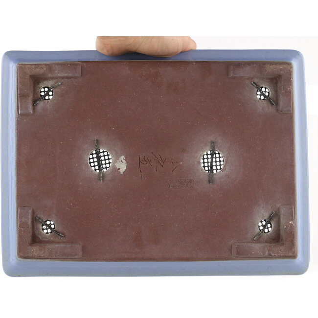 Maceta rectangular para bonsái azul de Yamaaki - 318 x 235 x 74 mm