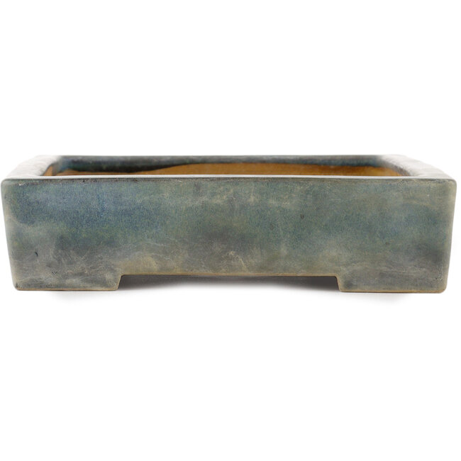Rectangular blue bonsai pot by Reiho - 340 x 242 x 60 mm