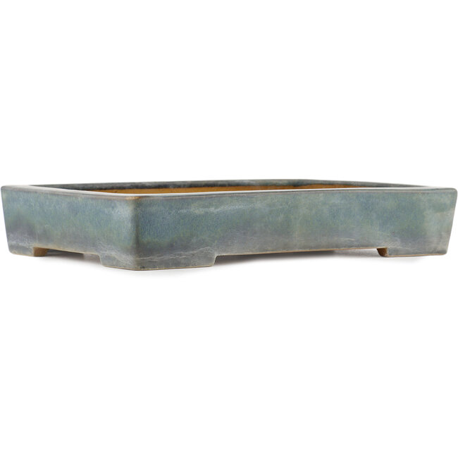 Rechteckiger blauer Bonsai-Topf von Reiho - 340 x 242 x 60 mm