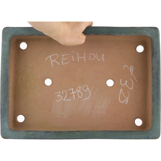 Maceta rectangular para bonsái azul de Reiho - 340 x 242 x 60 mm