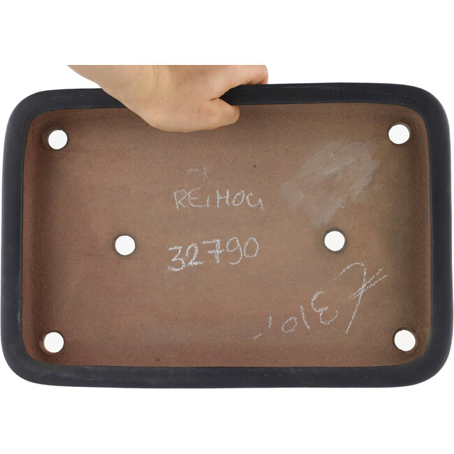 Maceta rectangular para bonsái azul de Reiho - 337 x 230 x 50 mm