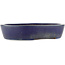 Oval blue bonsai pot - 317 x 264 x 67 mm