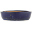 Oval blue bonsai pot - 317 x 264 x 67 mm