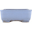 Square blue bonsai pot by Yamafusa - 238 x 237 x 90 mm