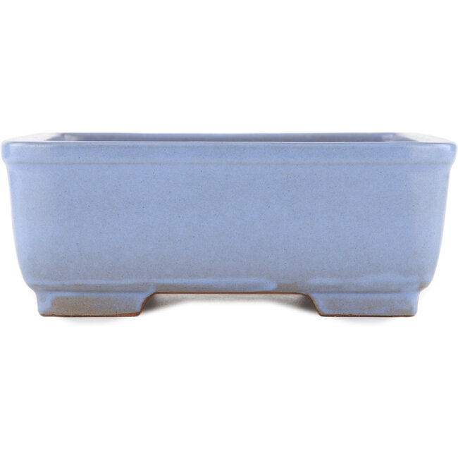 Square blue bonsai pot by Yamafusa - 238 x 237 x 90 mm