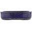 Oval blue bonsai pot by Koyou - 277 x 238 x 64 mm