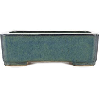 Reihou (Bonsai Matsushita Hiroyuki or Mr.MATSUSHITA Reiji    Master) 232 mm  blue bonsai pot by Reiho, Tokoname, Japan