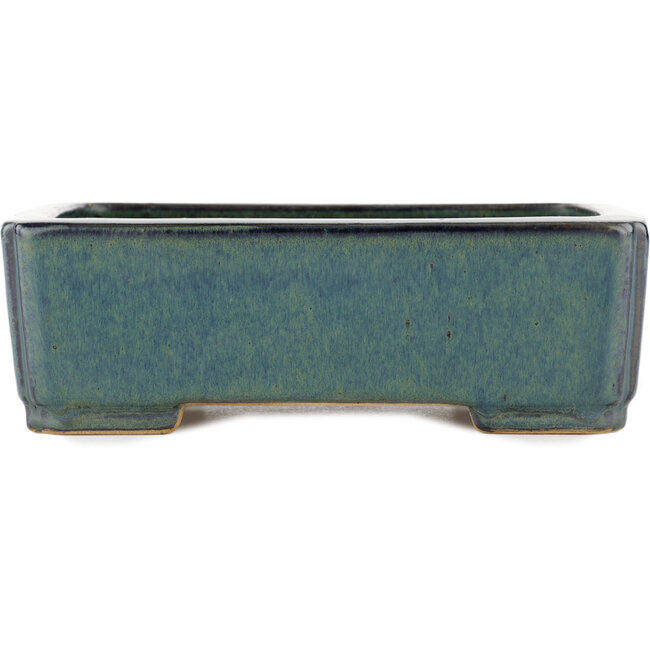 Pot à bonsaï rectangulaire bleu par Reiho - 232 x 175 x 75 mm