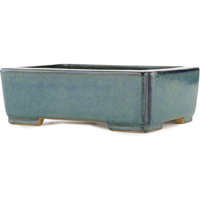 Rechteckiger blauer Bonsai-Topf von Reiho - 232 x 175 x 75 mm