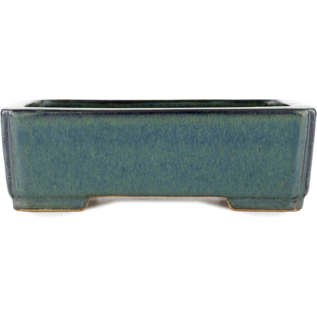 Rectangular blue bonsai pot by Reiho - 232 x 175 x 75 mm
