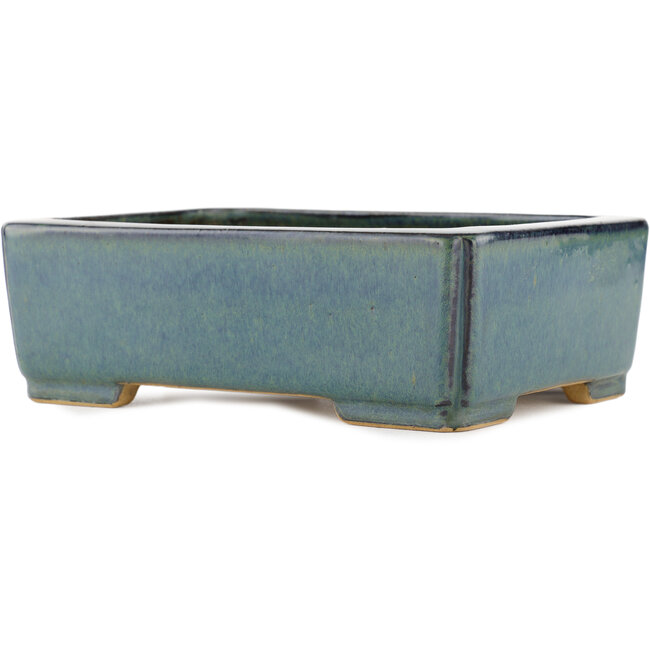 Rechteckiger blauer Bonsai-Topf von Reiho - 232 x 175 x 75 mm