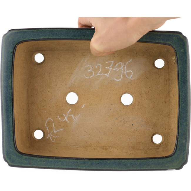 Rechteckiger blauer Bonsai-Topf von Reiho - 232 x 175 x 75 mm