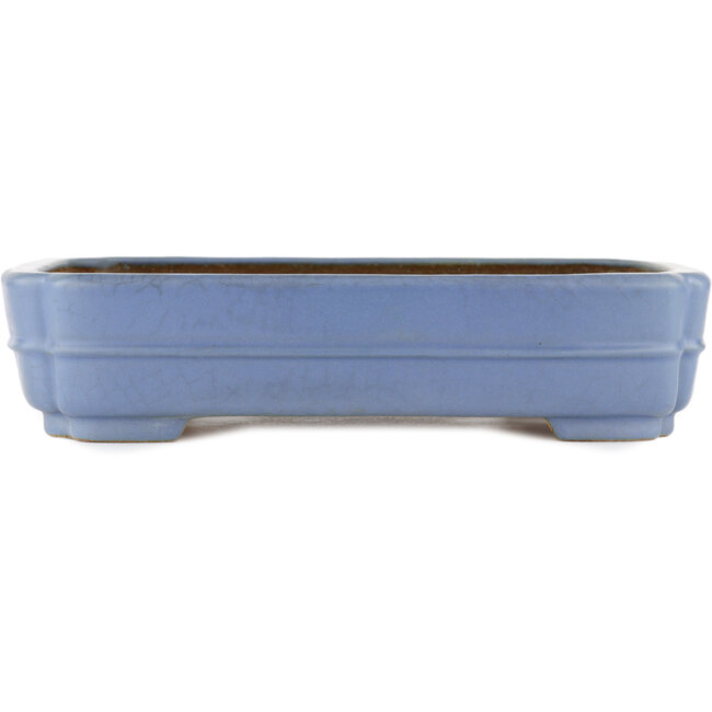 Rectangular blue bonsai pot by Hattori - 320 x 235 x 72 mm