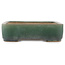 Rectangular ocean green bonsai pot by Ikkou - 308 x 230 x 61 mm