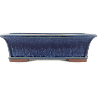Eimei ( Yozan kiln) 315 mm  blue bonsai pot by Eime Yozan, Tokoname, Japan  Eimei ( Yozan kiln) 315 mm  blue bonsai pot by Eime Yozan, Tokoname, Japan