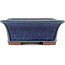 Rectangular blue bonsai pot by Eime Yozan - 315 x 242 x 88 mm