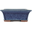 Rectangular blue bonsai pot by Eime Yozan - 315 x 242 x 88 mm