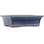 Rectangular blue bonsai pot by Eime Yozan - 315 x 242 x 88 mm