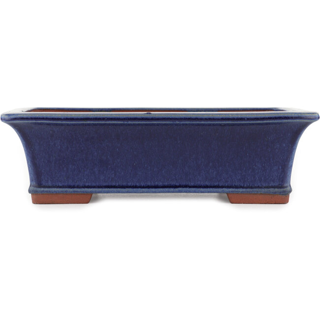 Pot à bonsaï rectangulaire bleu par Eime Yozan - 315 x 242 x 90 mm