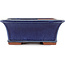 Rectangular blue bonsai pot by Eime Yozan - 315 x 242 x 90 mm