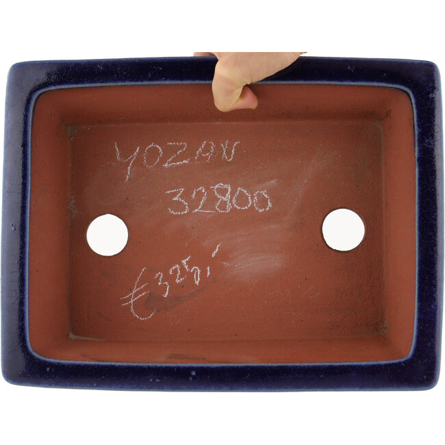 Vaso bonsai rettangolare blu di Eime Yozan - 315 x 242 x 90 mm