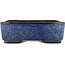 Rectangular blue bonsai pot by Terahata Satomi Mazan - 242 x 207 x 80 mm