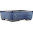 Rectangular blue bonsai pot by Terahata Satomi Mazan - 242 x 207 x 80 mm