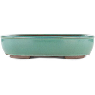 Yamaaki 340 mm  turquoise bonsai pot by Yamaaki, Tokoname, Japan