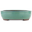 Vaso bonsai ovale turchese di Yamaaki - 340 x 280 x 78 mm